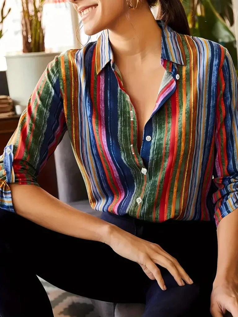 Udobna ženska košulja s reverom: Moderan izbor za svaki dan uz udobnost i stil u većim veličinama. – ŽENSKE BLUZE